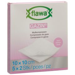 Flawa Gazin Mullkompressen 10x10cm steril 5 x 2 Stk