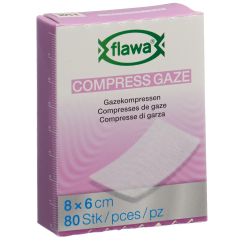 FLAWA compresse gaze coup 6x8cm réd germ 80 pce