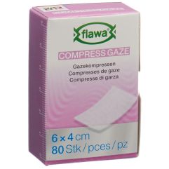 FLAWA compresse gaze coup 4x6cm réd germ 80 pce