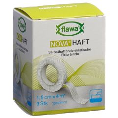 FLAWA NOVA Haft bande gaze cohésive 1.5cmx4m 3 pce