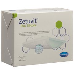 ZETUVIT Plus Silicone 8x8cm 10 pce