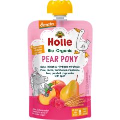 Holle Pear Pony - Pouchy Birne Pfirsich & Himbeere mit Dinkel 100 g