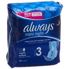 always Maxi Binde Night mit Flügeln 10 Stk