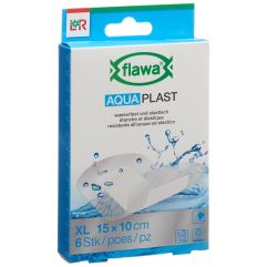 Flawa Aqua Plast Pflasterstrips 10x15cm wasserfest 6 Stk