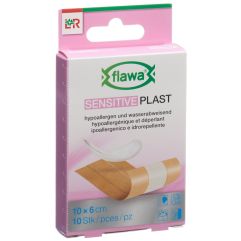 FLAWA SENSITIVE Plast pansement 6x10cm 10 pce