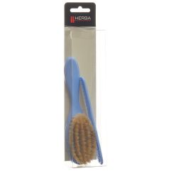 HERBA Brosse bébé av peigne poils sanglier bleue