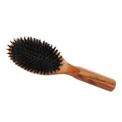 HERBA Brosse bois olive poils sangl pneumat ovale