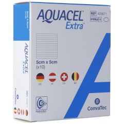 AQUACEL EXTRA Pansement Hydrofiber 5x5cm 10 pce