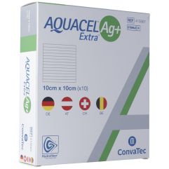 AQUACEL Ag+ Extra compresse 10x10cm 10 pce