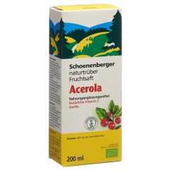 SCHOENENBERGER Acérola suc plantes fraî bio 200 ml