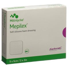 Mepilex Schaumverband Safetac 5x5cm Silikon 5 Stk