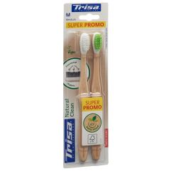 TRISA Natural Clean bros dents bois medi DUO 2 pce