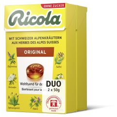 Ricola Original Bonbons ohne Zucker mit Stevia 2 x 50 g