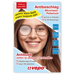 Vepo Antibeschlag Microfaser Poliertuch 10 Stunden 160 Anwendungen x 4Stk