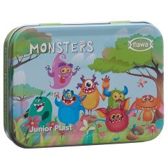 Flawa Junior Plast Strips Monsters Tin Box 20 Stk