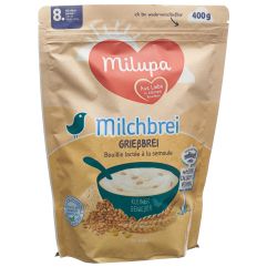 MILUPA bouillie lactée à la semoule 8m sach 400 g