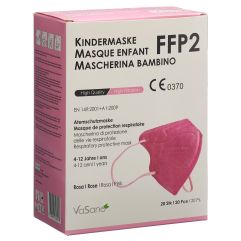 VaSano Maske FFP2 Kind 4-12 Jahre rosa deutsch/italienisch/französisch 20 Stk