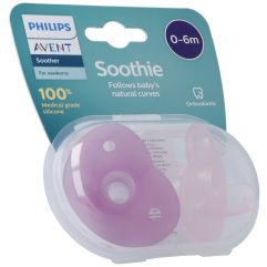 Avent Philips Curved Soothie Pink 0-6m inklusiv Stericase 2 Stk