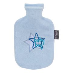 Fashy Kinderwärmflasche 0.8l Hellblau Baby Boy Flauschbezug Thermoplastik x 2Stk