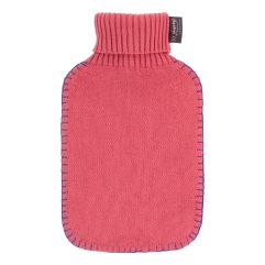 Fashy Wärmflasche 2l Rollkragen-Strickbezug Koralle Thermoplastik x 2Stk