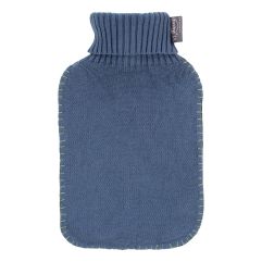 Fashy Wärmflasche 2l Rollkragen-Strickbezug blau Thermoplastik x 2Stk