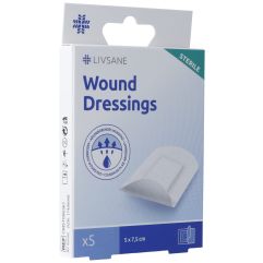 Livsane Sterile Wound Dressings 5x7.5cm 5 Stk