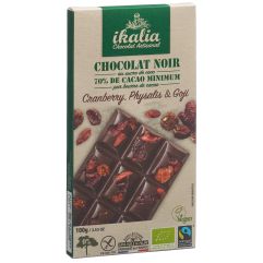 ikalia Tafel Zartbitter Schokolade Cranberry Physalis 100 g