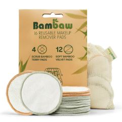 BAMBAW pads pour maquillage réutilisables 16 pce