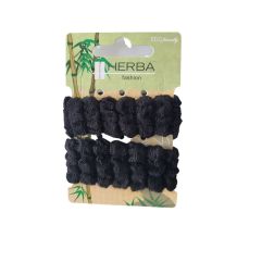 HERBA Ecofriendly élastique Ø6cm noir 2 pce