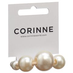 CORINNE Haargummi Hair Tie big Pearls vintage cream